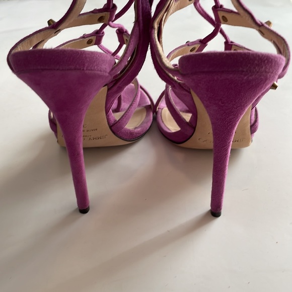 Jimmy Choo Meddle Caged Sandals in Orchid Suede Size 39 - Picture 3 of 8